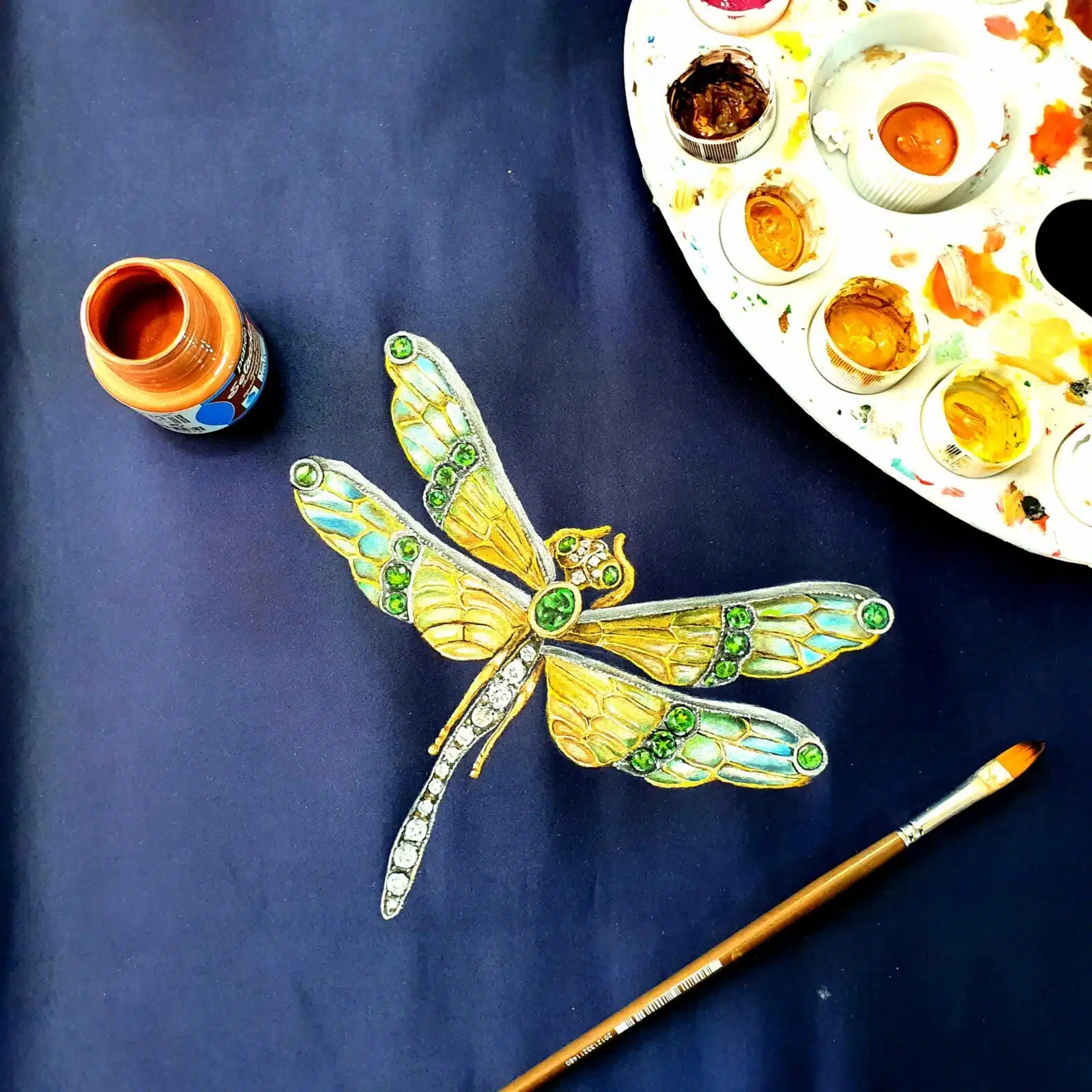 نقاشی جواهر روی پارچه